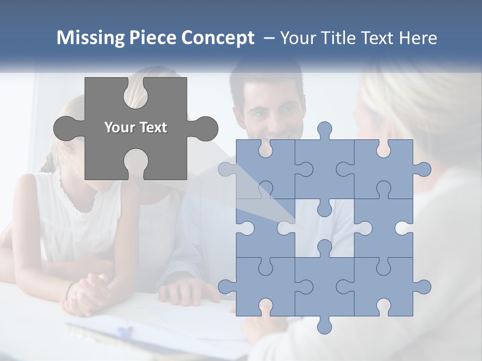 A Family Sitting At A Table Talking To Each Other PowerPoint Template