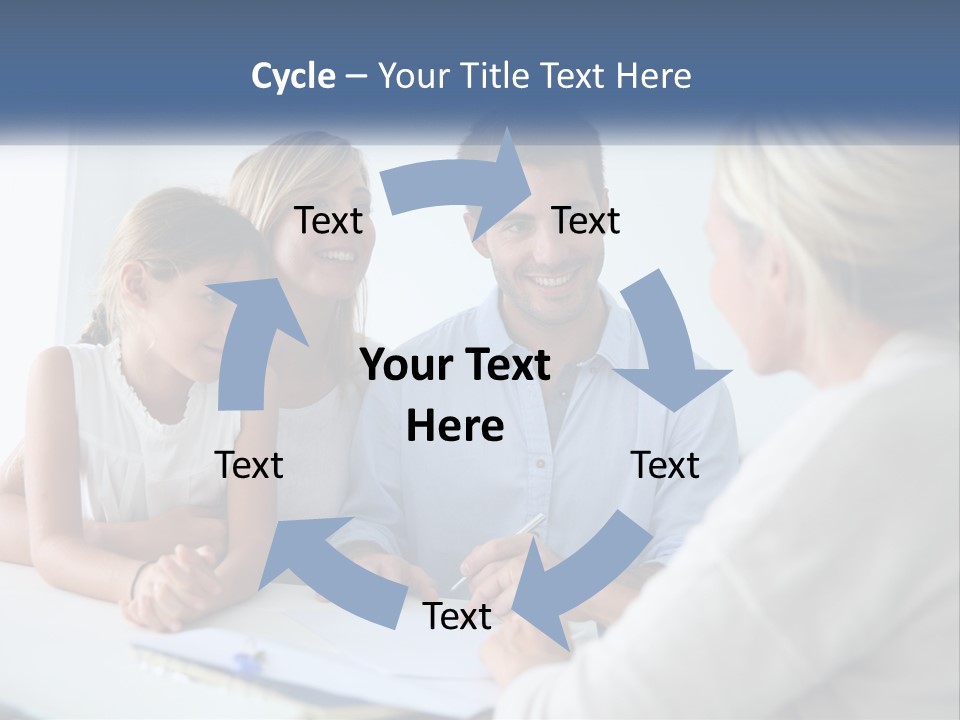 A Family Sitting At A Table Talking To Each Other PowerPoint Template