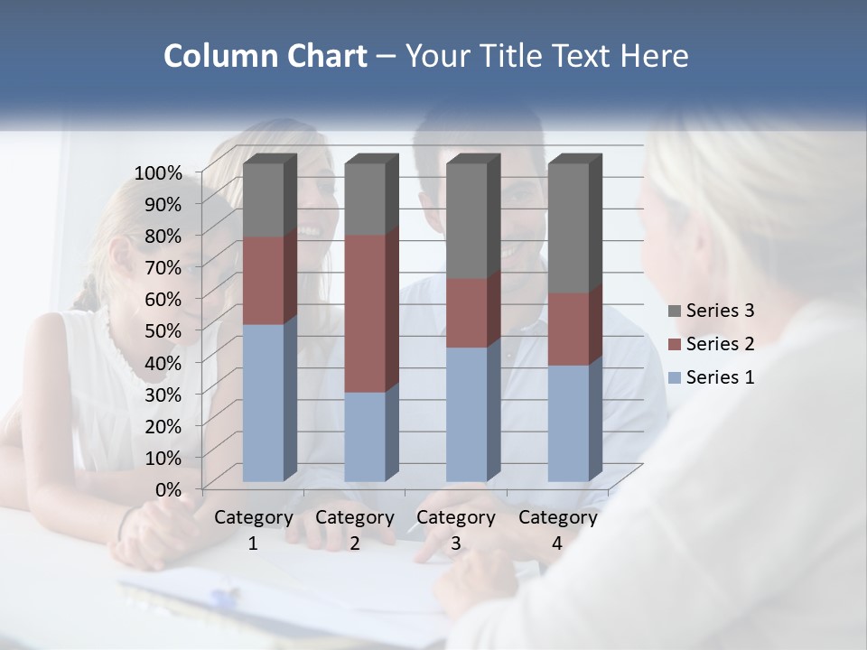 A Family Sitting At A Table Talking To Each Other PowerPoint Template