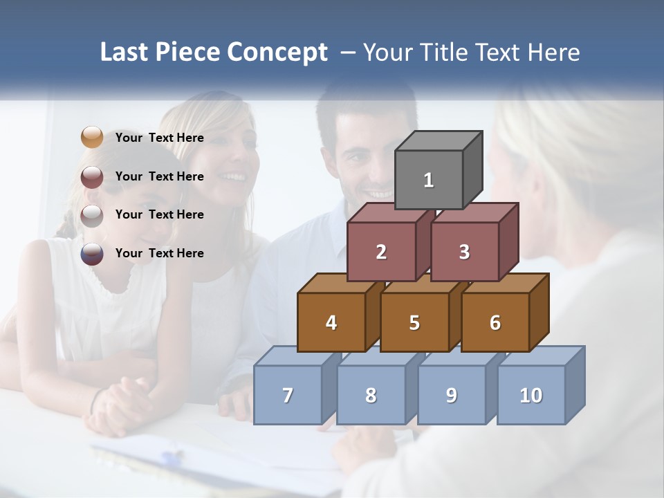 A Family Sitting At A Table Talking To Each Other PowerPoint Template