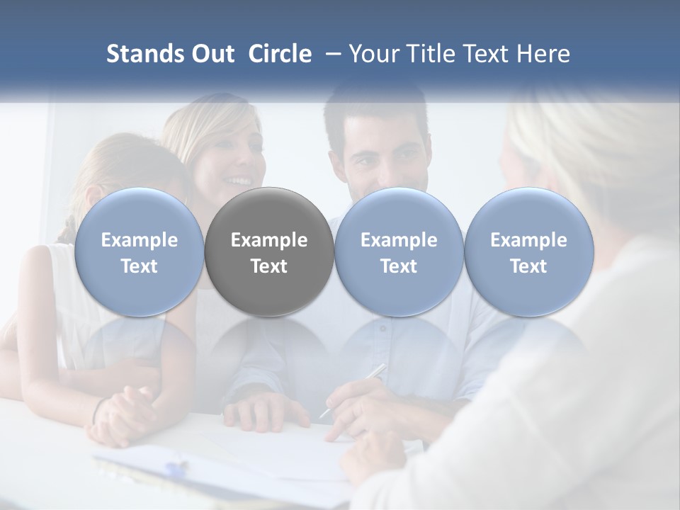 A Family Sitting At A Table Talking To Each Other PowerPoint Template