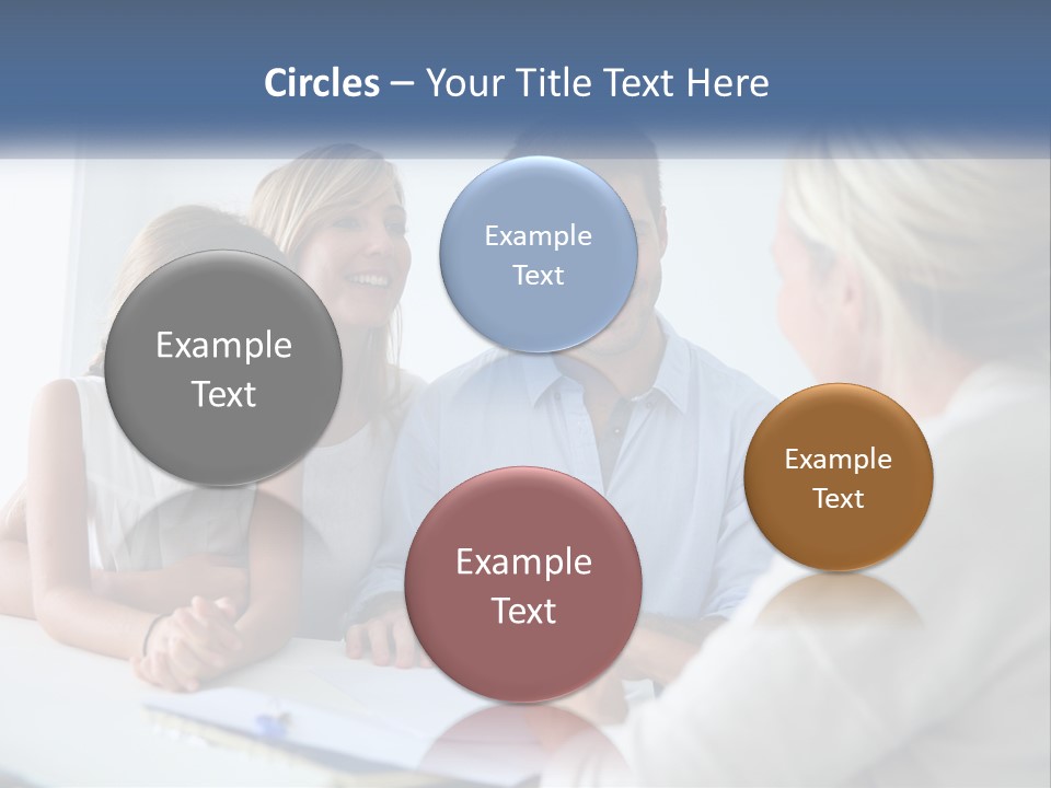 A Family Sitting At A Table Talking To Each Other PowerPoint Template