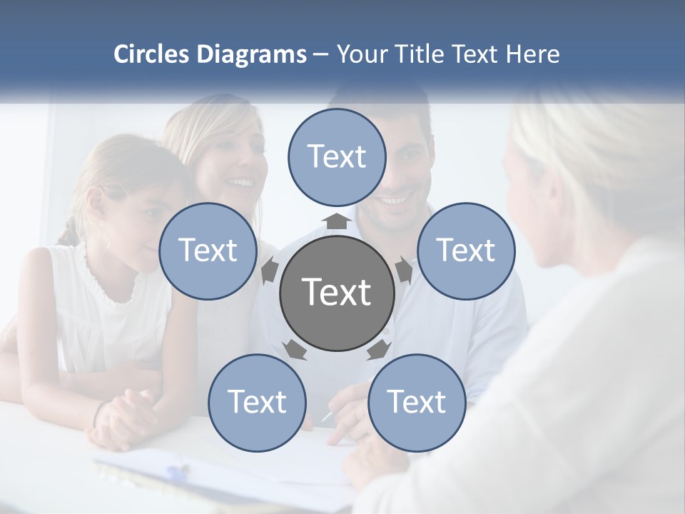 A Family Sitting At A Table Talking To Each Other PowerPoint Template
