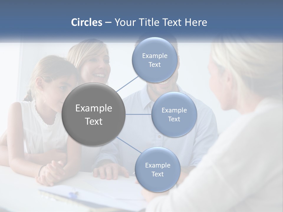 A Family Sitting At A Table Talking To Each Other PowerPoint Template