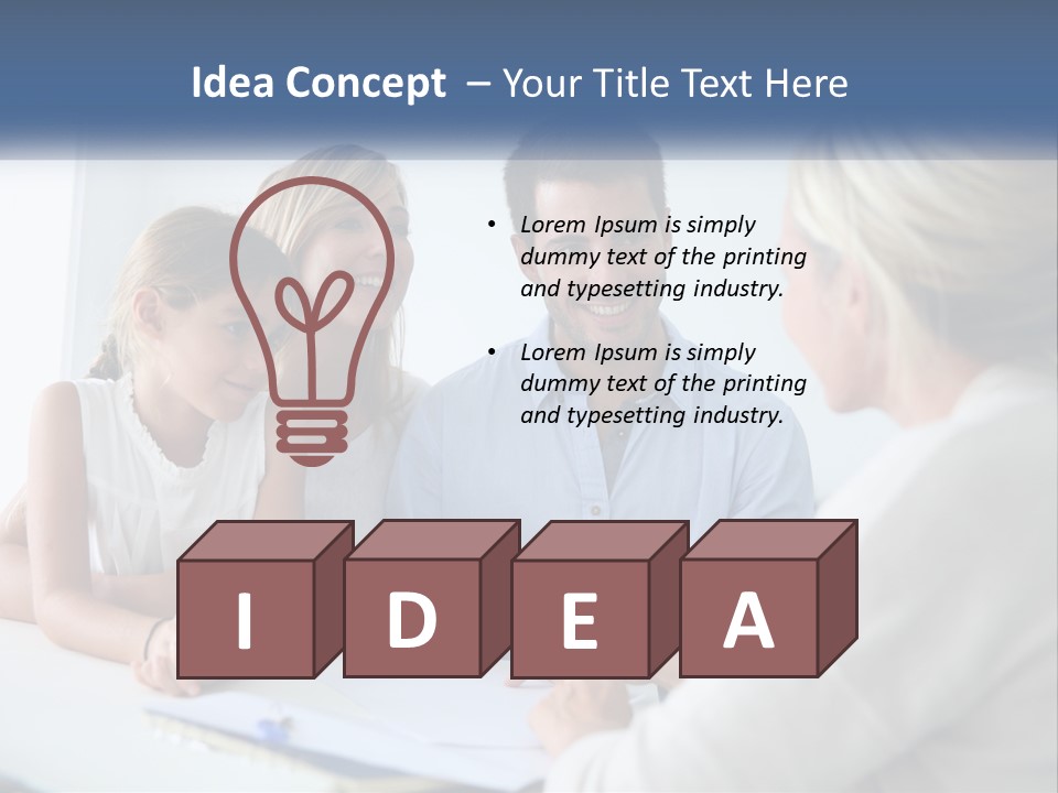 A Family Sitting At A Table Talking To Each Other PowerPoint Template