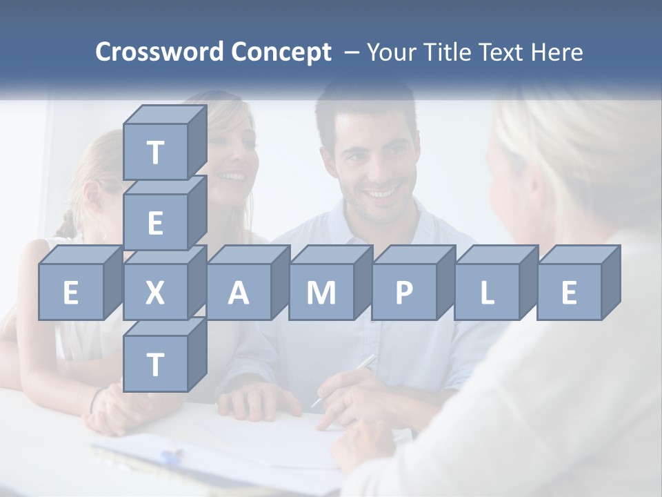 A Family Sitting At A Table Talking To Each Other PowerPoint Template