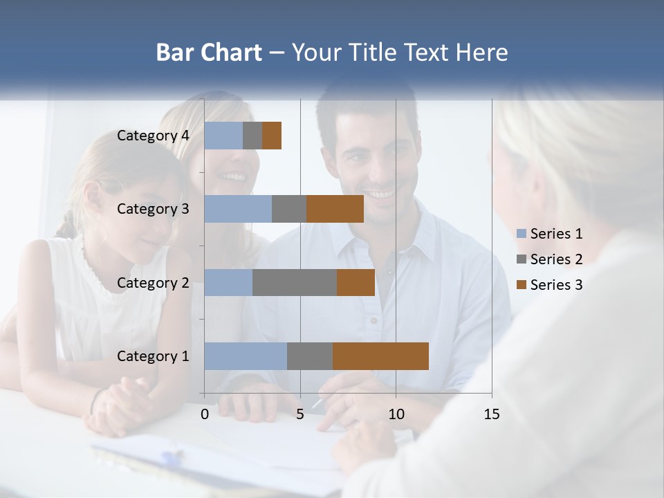 A Family Sitting At A Table Talking To Each Other PowerPoint Template