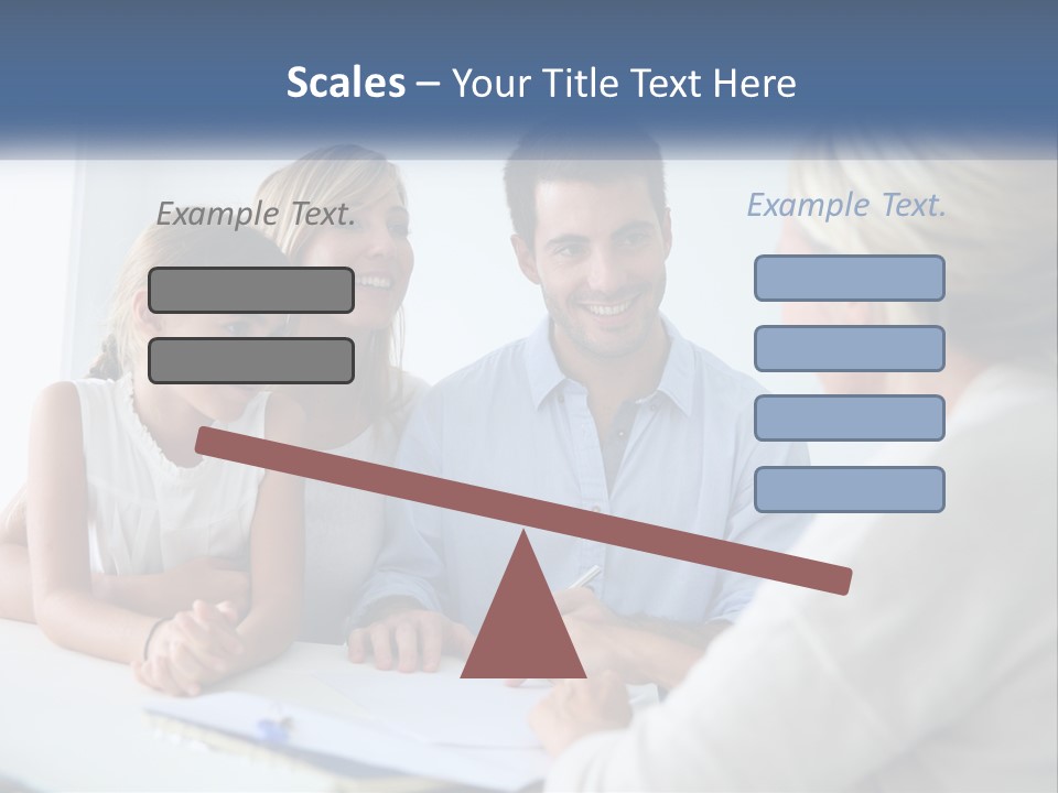 A Family Sitting At A Table Talking To Each Other PowerPoint Template