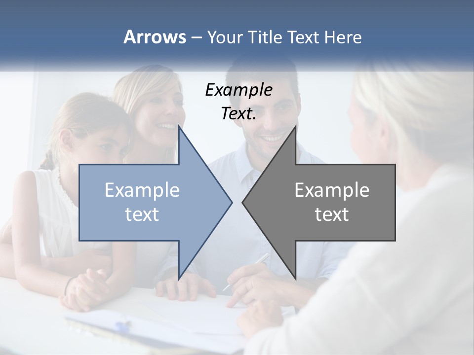 A Family Sitting At A Table Talking To Each Other PowerPoint Template