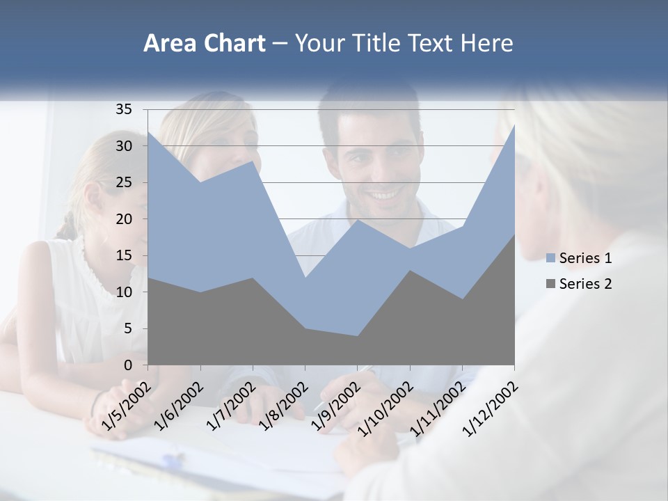 A Family Sitting At A Table Talking To Each Other PowerPoint Template