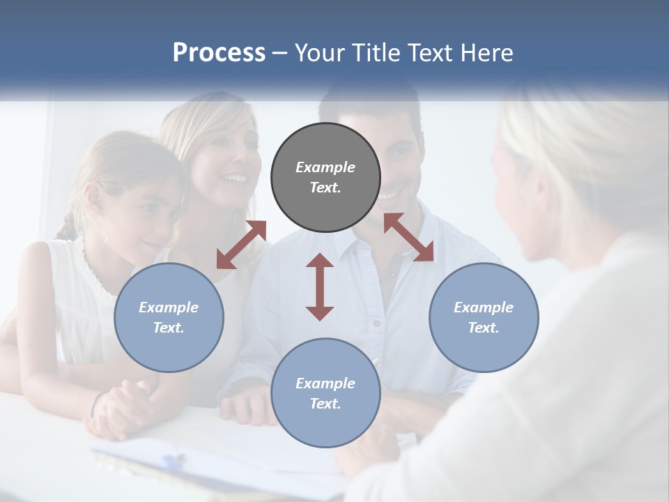 A Family Sitting At A Table Talking To Each Other PowerPoint Template