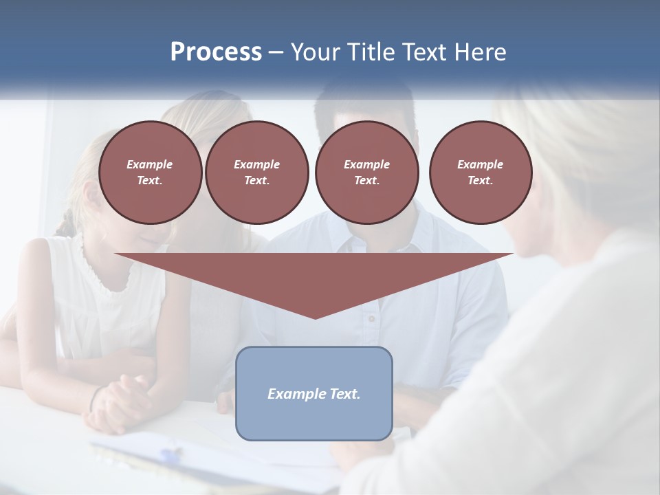 A Family Sitting At A Table Talking To Each Other PowerPoint Template