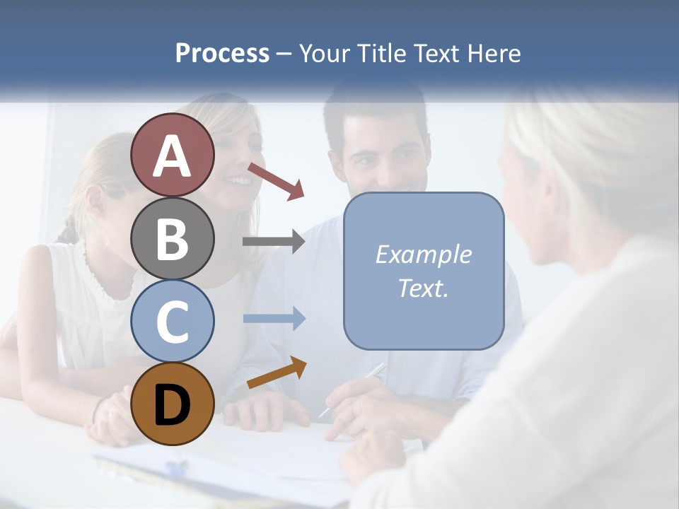 A Family Sitting At A Table Talking To Each Other PowerPoint Template