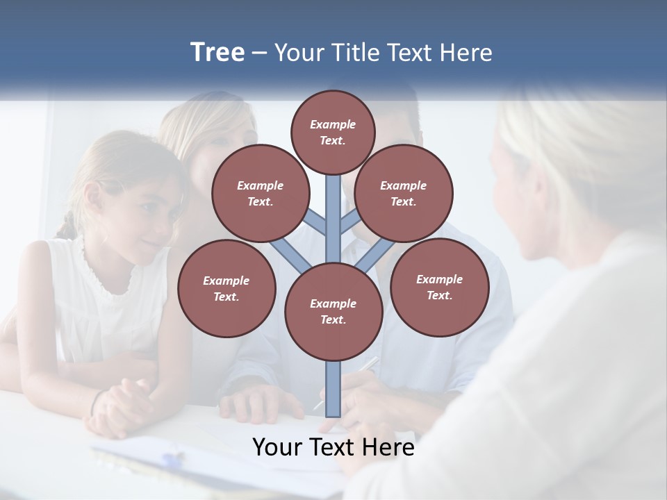 A Family Sitting At A Table Talking To Each Other PowerPoint Template