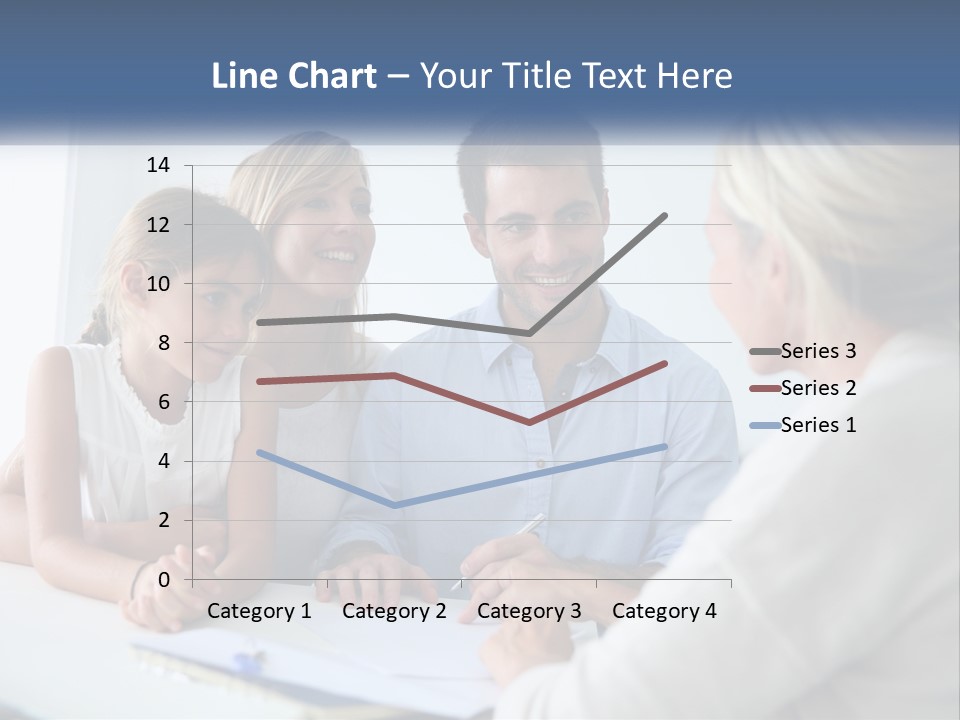 A Family Sitting At A Table Talking To Each Other PowerPoint Template
