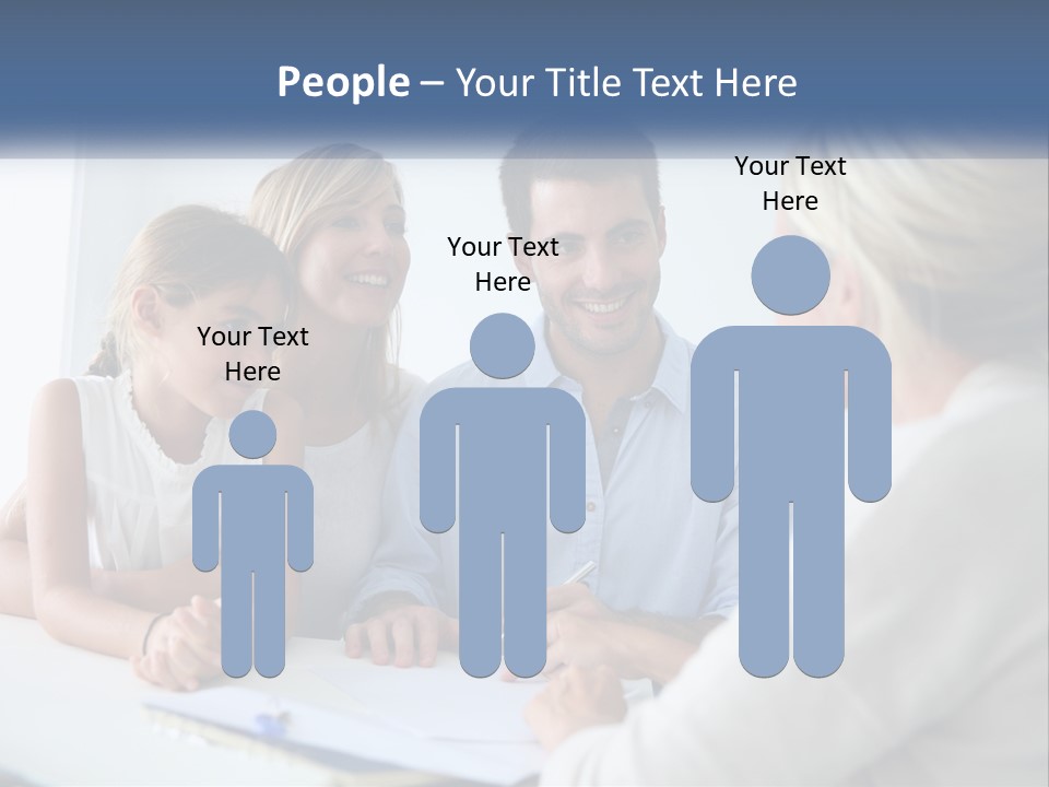 A Family Sitting At A Table Talking To Each Other PowerPoint Template