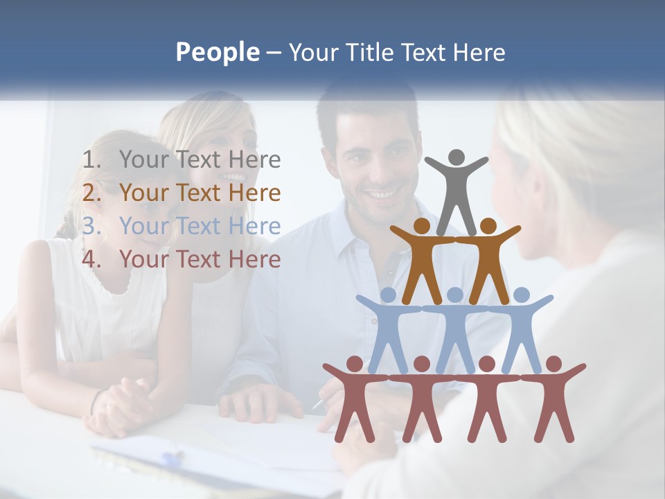 A Family Sitting At A Table Talking To Each Other PowerPoint Template