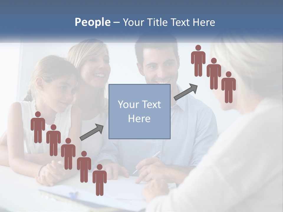 A Family Sitting At A Table Talking To Each Other PowerPoint Template