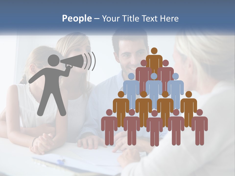 A Family Sitting At A Table Talking To Each Other PowerPoint Template