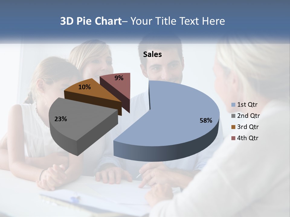 A Family Sitting At A Table Talking To Each Other PowerPoint Template