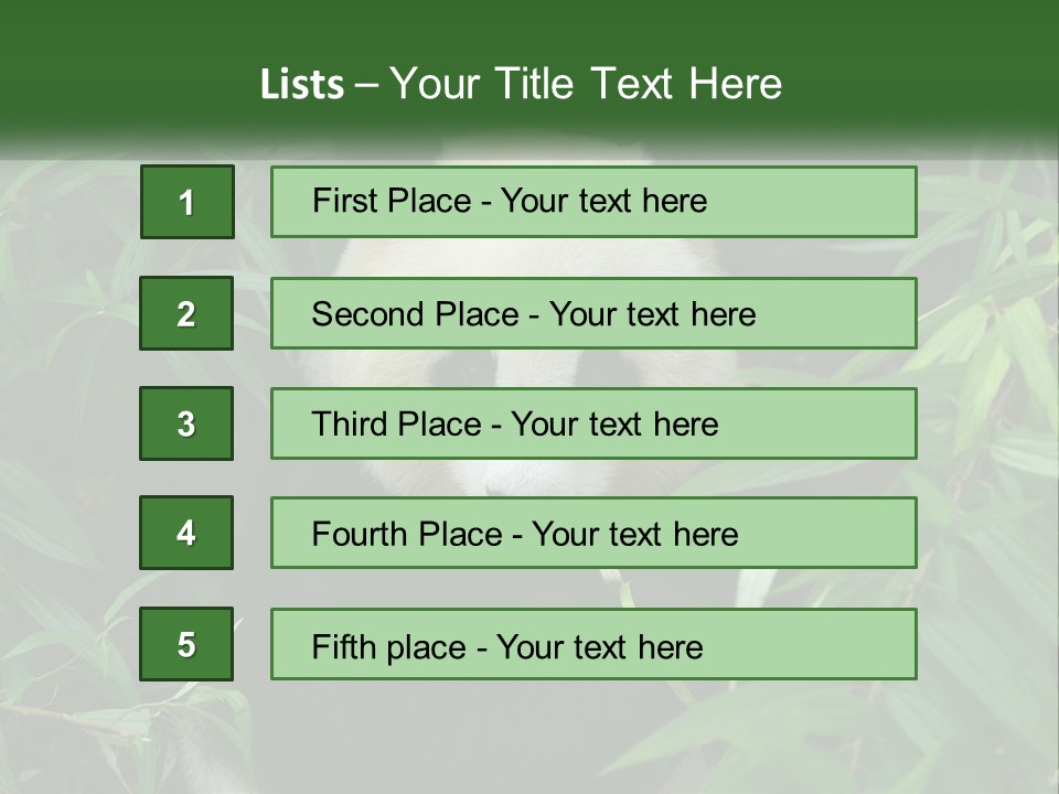 A Panda Bear Eating Bamboo In A Forest PowerPoint Template