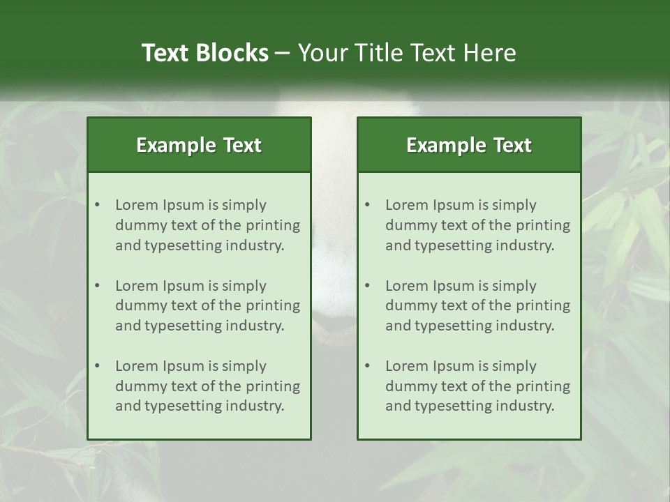 A Panda Bear Eating Bamboo In A Forest PowerPoint Template