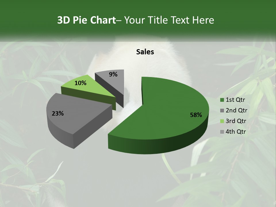 A Panda Bear Eating Bamboo In A Forest PowerPoint Template