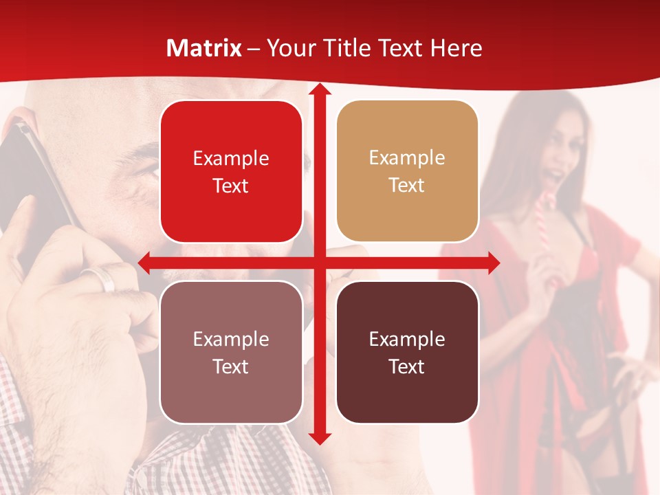 A Man Talking On A Cell Phone Next To A Woman PowerPoint Template