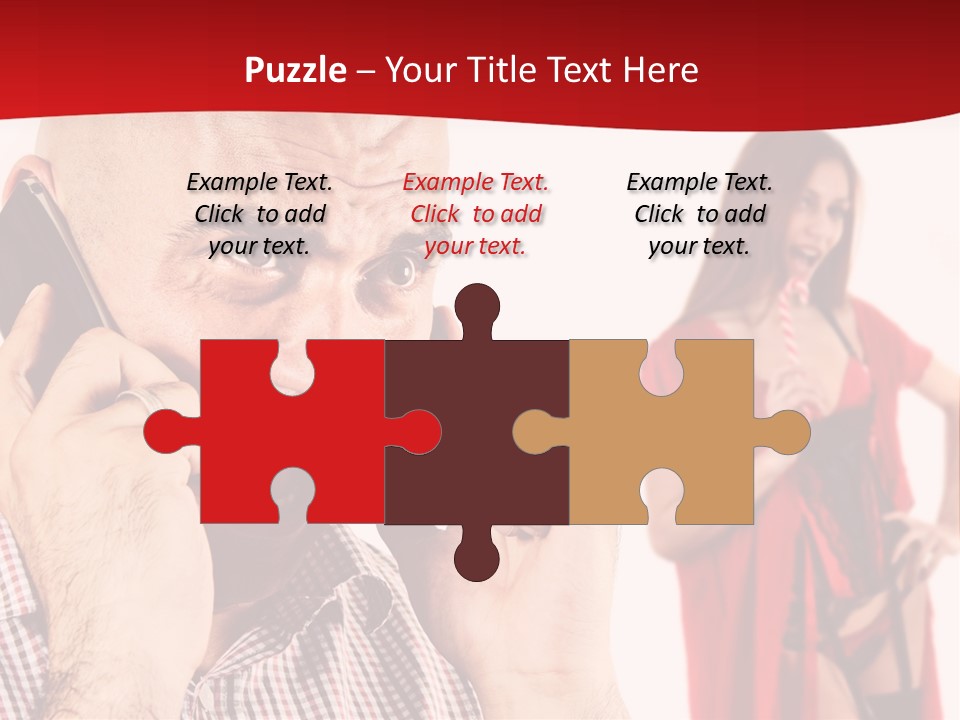 A Man Talking On A Cell Phone Next To A Woman PowerPoint Template