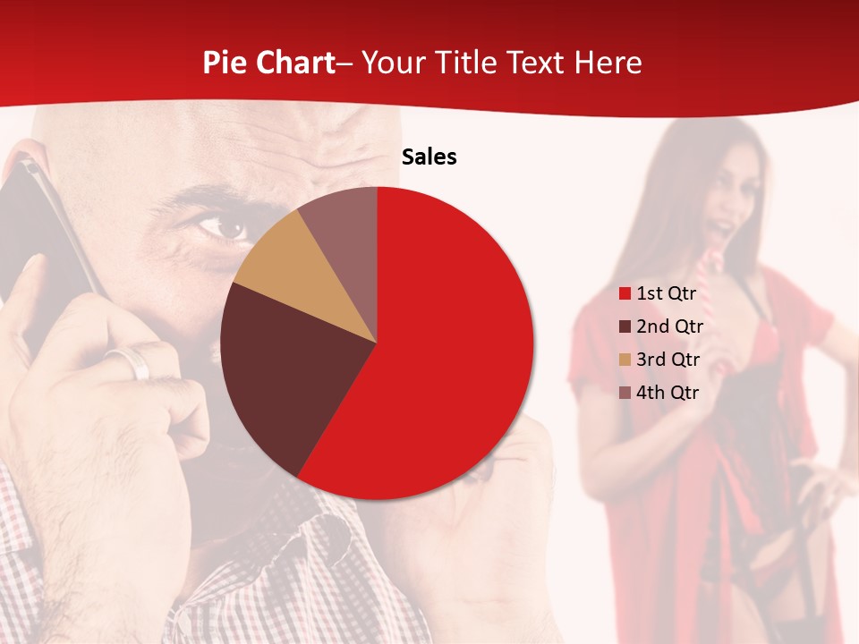 A Man Talking On A Cell Phone Next To A Woman PowerPoint Template