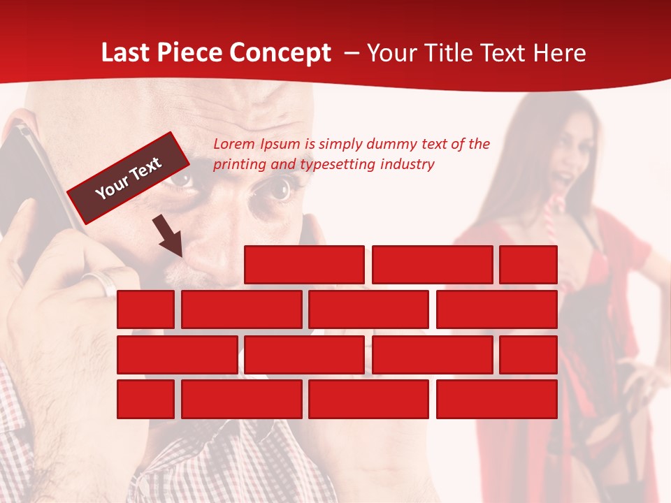 A Man Talking On A Cell Phone Next To A Woman PowerPoint Template