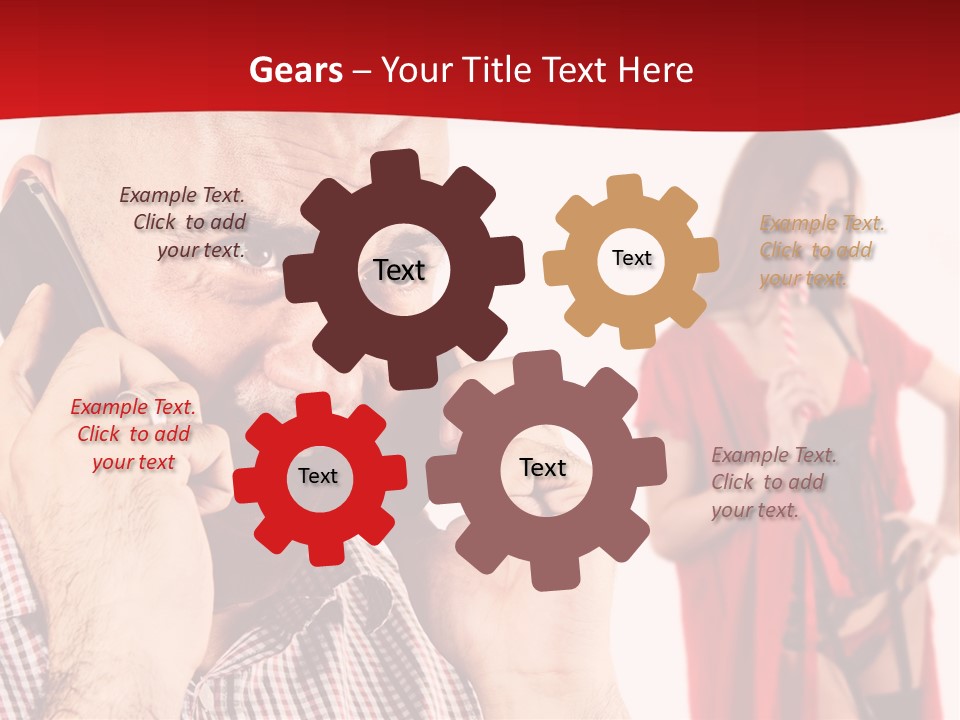 A Man Talking On A Cell Phone Next To A Woman PowerPoint Template