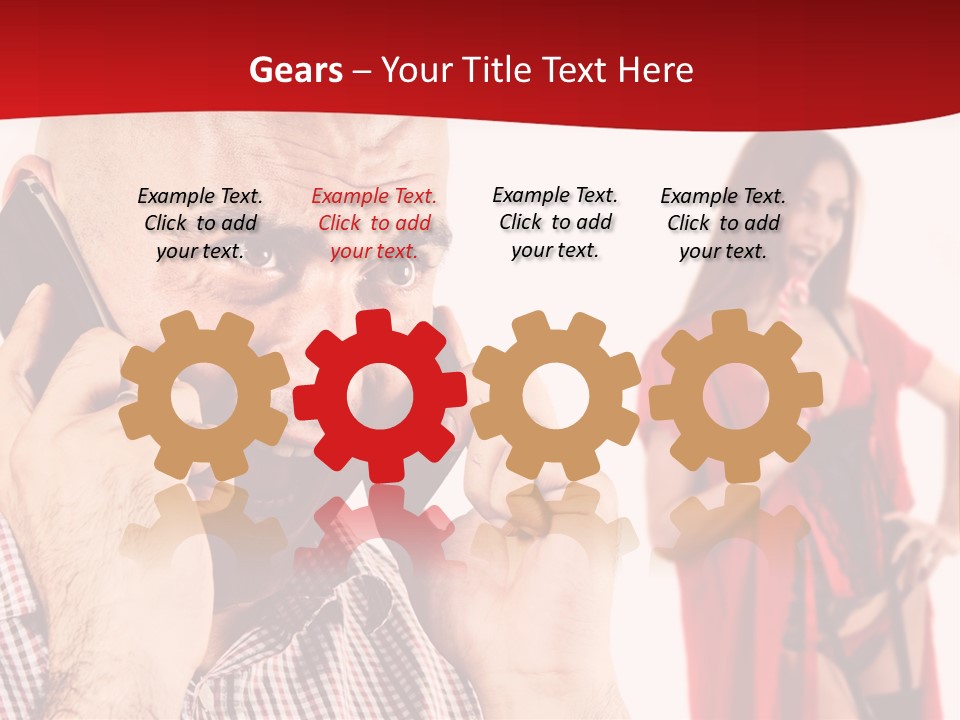 A Man Talking On A Cell Phone Next To A Woman PowerPoint Template