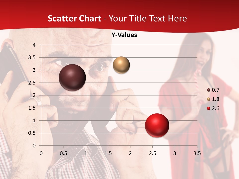 A Man Talking On A Cell Phone Next To A Woman PowerPoint Template