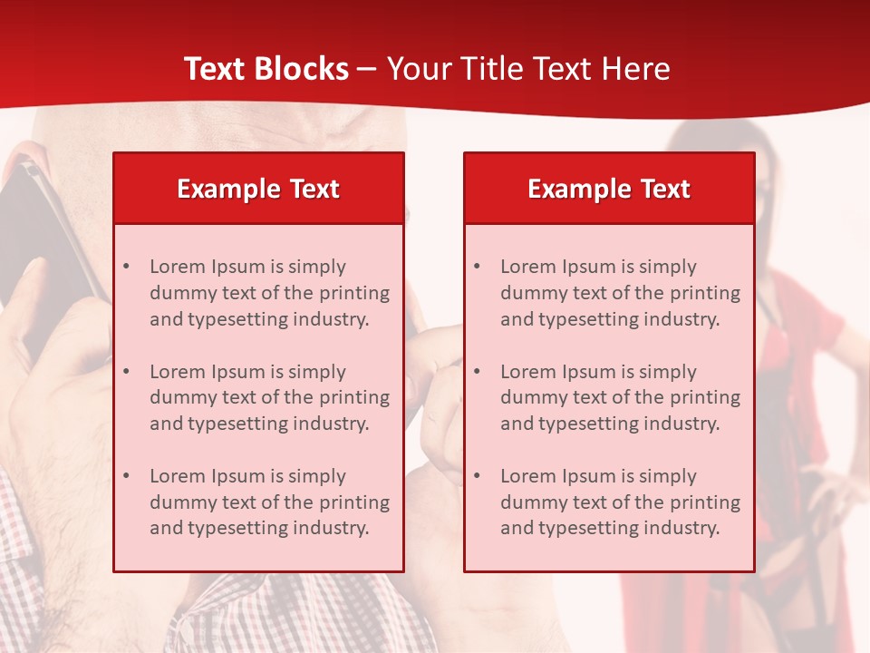 A Man Talking On A Cell Phone Next To A Woman PowerPoint Template