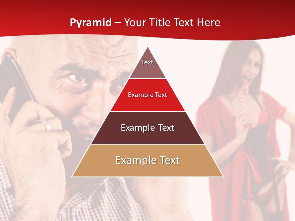 A Man Talking On A Cell Phone Next To A Woman PowerPoint Template