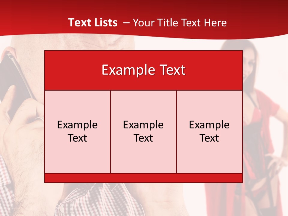 A Man Talking On A Cell Phone Next To A Woman PowerPoint Template