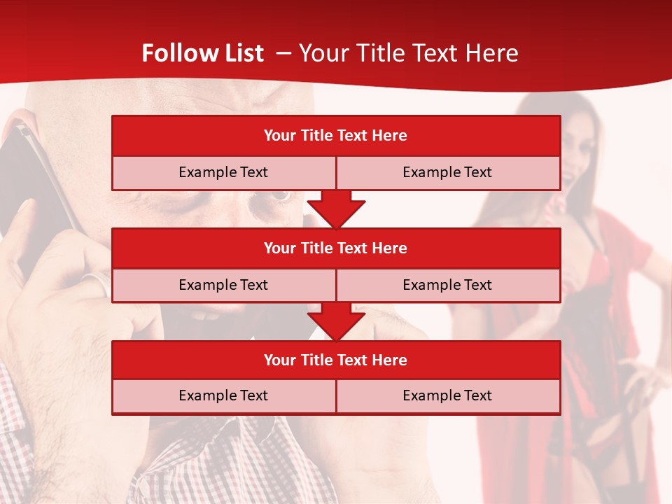 A Man Talking On A Cell Phone Next To A Woman PowerPoint Template
