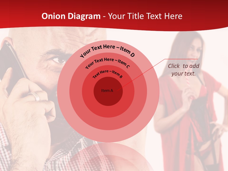 A Man Talking On A Cell Phone Next To A Woman PowerPoint Template