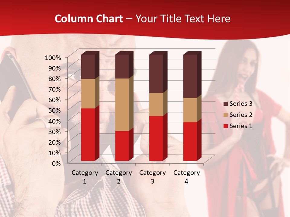 A Man Talking On A Cell Phone Next To A Woman PowerPoint Template