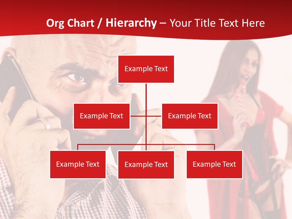 A Man Talking On A Cell Phone Next To A Woman PowerPoint Template