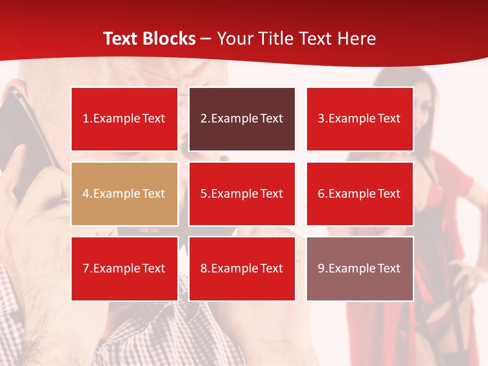 A Man Talking On A Cell Phone Next To A Woman PowerPoint Template