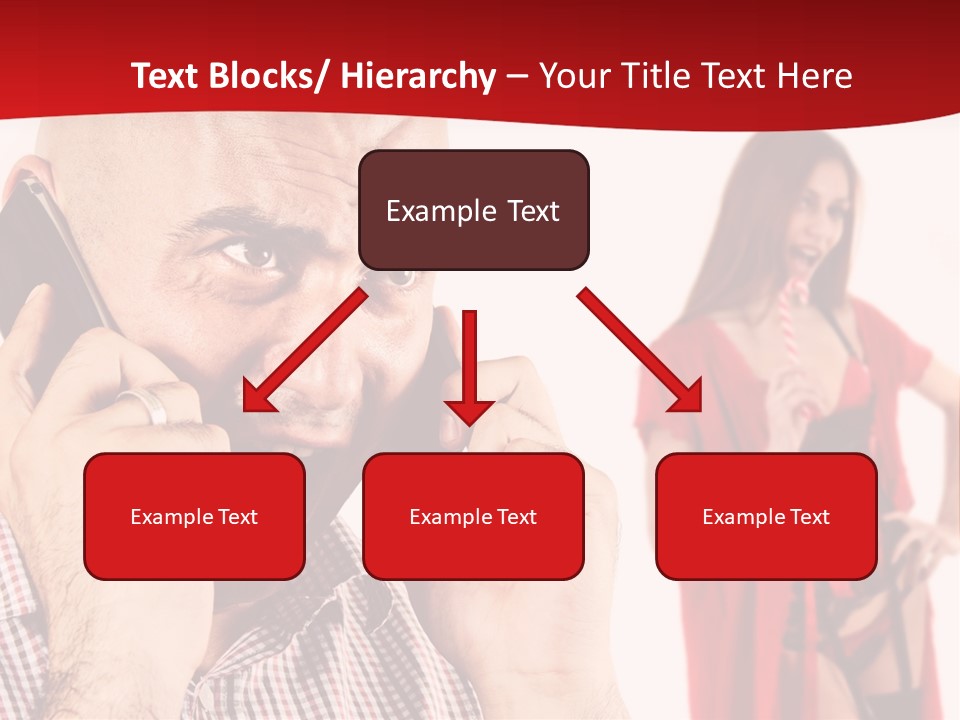 A Man Talking On A Cell Phone Next To A Woman PowerPoint Template