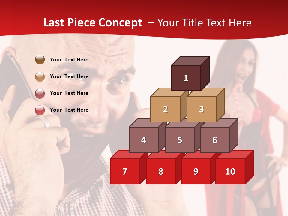 A Man Talking On A Cell Phone Next To A Woman PowerPoint Template