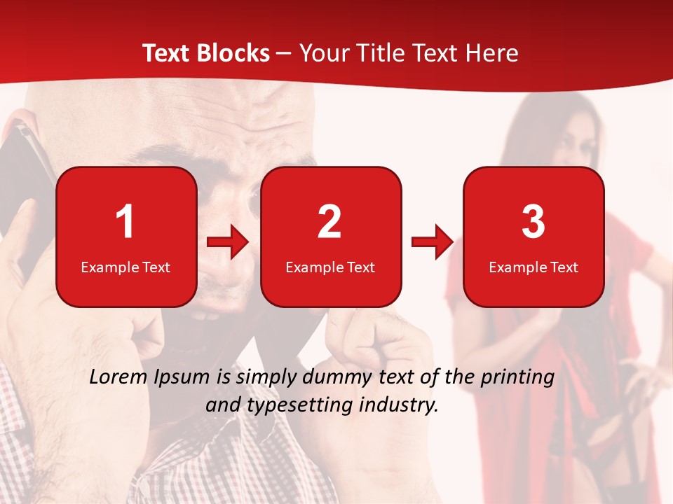 A Man Talking On A Cell Phone Next To A Woman PowerPoint Template