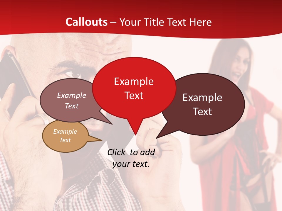 A Man Talking On A Cell Phone Next To A Woman PowerPoint Template