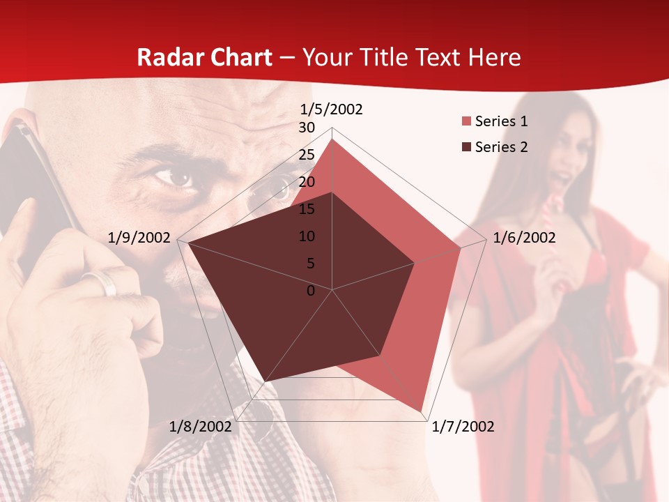 A Man Talking On A Cell Phone Next To A Woman PowerPoint Template