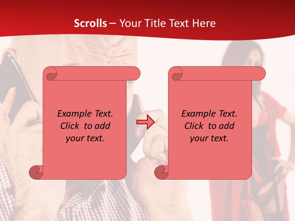 A Man Talking On A Cell Phone Next To A Woman PowerPoint Template
