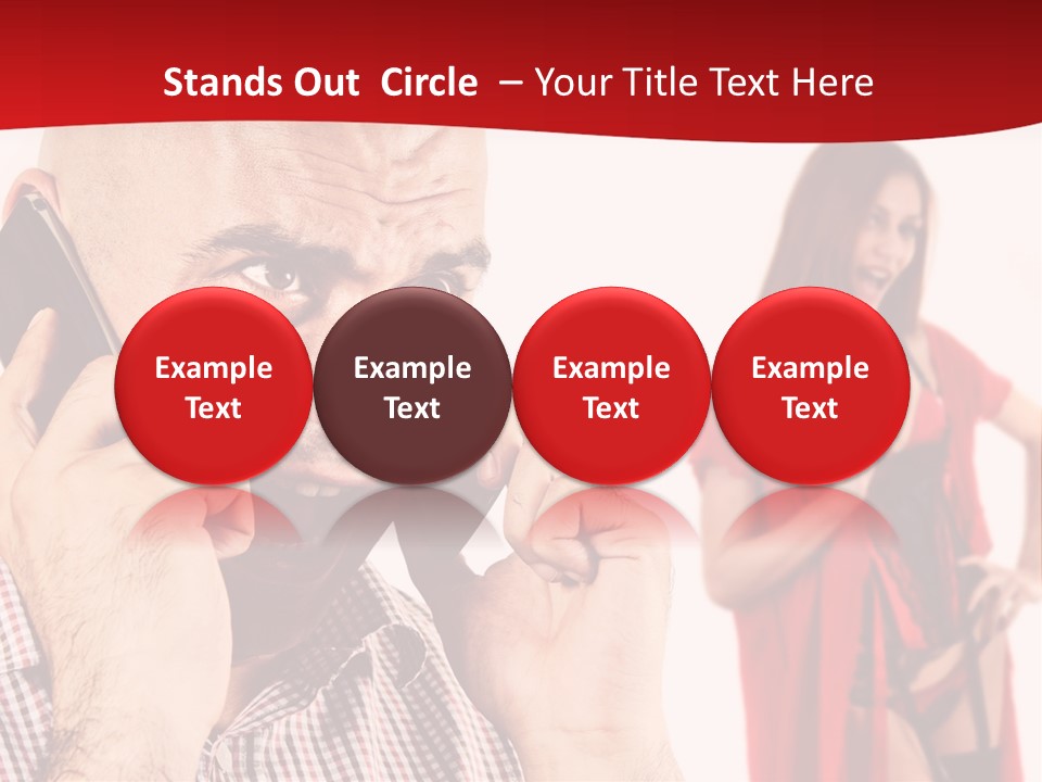 A Man Talking On A Cell Phone Next To A Woman PowerPoint Template