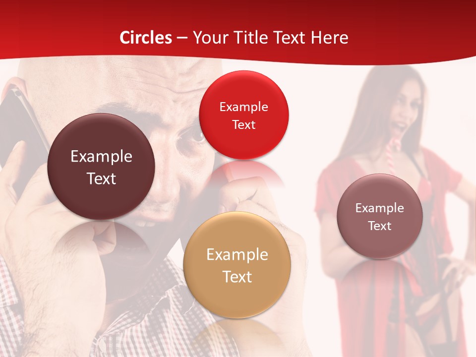 A Man Talking On A Cell Phone Next To A Woman PowerPoint Template